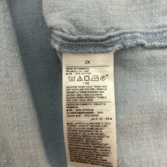 Old Navy Chambray Tiered midi dress size 2x - Picture 7 of 7